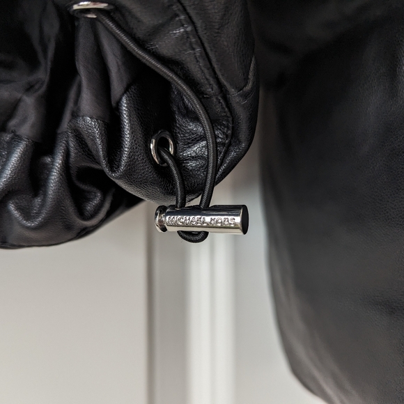 Duck Down Waterfowl Feathers Leather Puffer Jacket - Picture 6 of 9